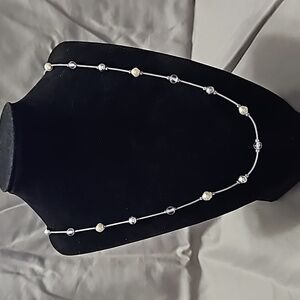 Premier Design Silver Necklace with Pearl,‎ Pink and Silver Beads